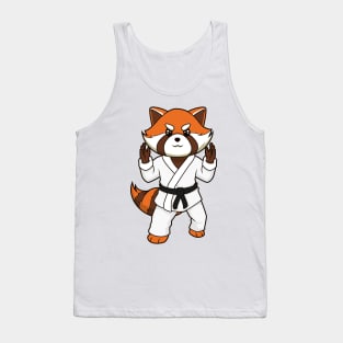 Cartoon red panda doing judo Tank Top